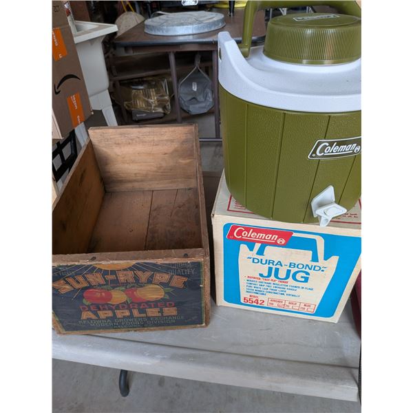 Apple Box and Coleman Water Cooler