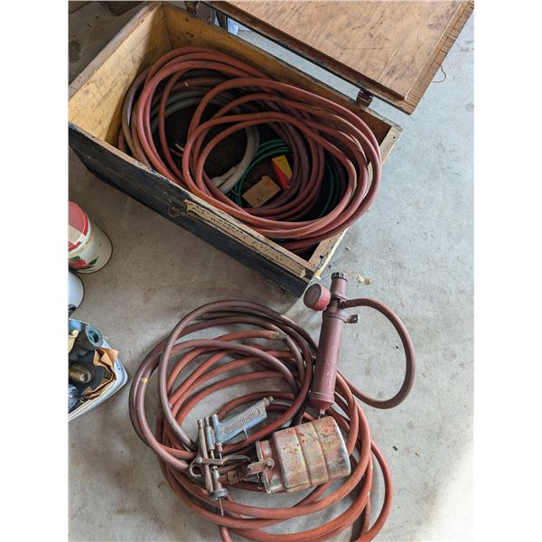 Air Paint Gun Hose and Wood Box