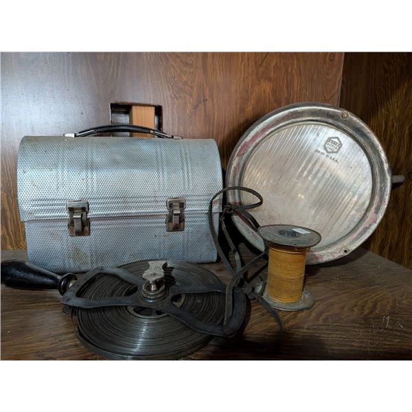 Lunch box 100ft. Tape Measure etc.