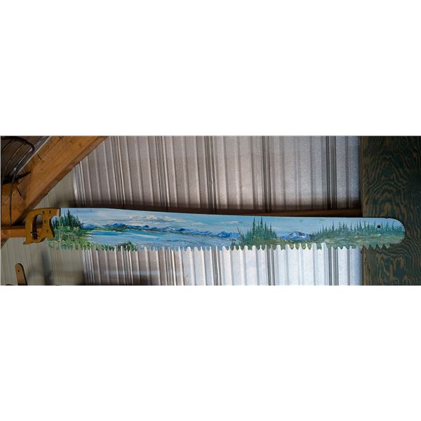 Hand Painted Wood Saw