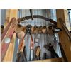 Image 3 : Eight Adjustable Pipe Wrenches Four Flat Wrenches Wood Level Two Bracing Bits Bolt Cutter Two Handed