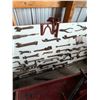 Image 3 : Collection of Tools Attached to White 4' x10' Board Axe and Large Hand Tools