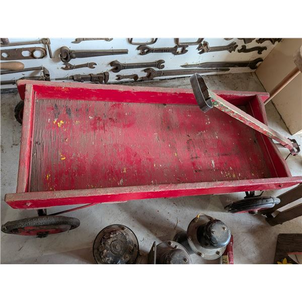 Red Wooden Toy Wagon