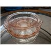 Image 1 : Pink 12" Depression Glass Serving Bowl and Plate