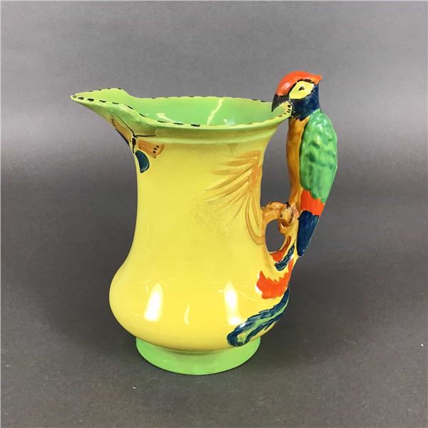 Burleigh Ware Art Deco Parrot Handled Pitcher