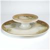 Image 2 : RS Germany Porcelain Two-Tiered Pedestal Server in Hydrangea Pattern