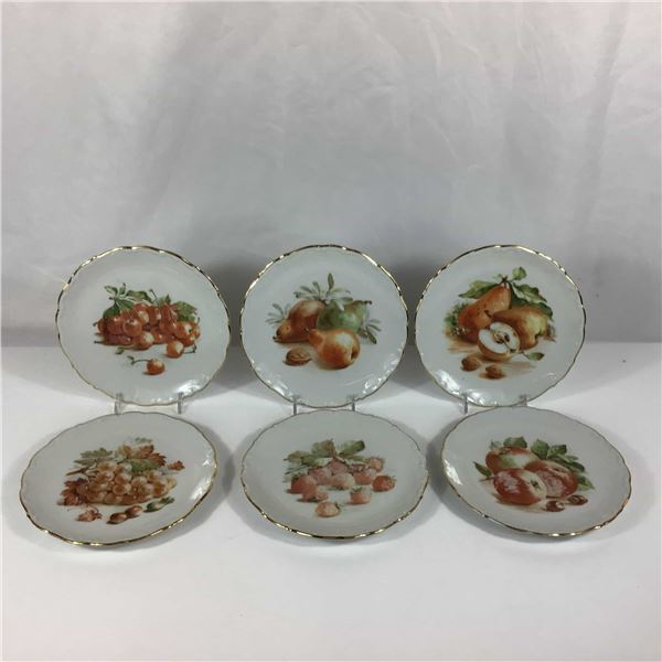 6pc Schumann Arzberg Bavaria Fruit Motif Porcelain Dessert Plates