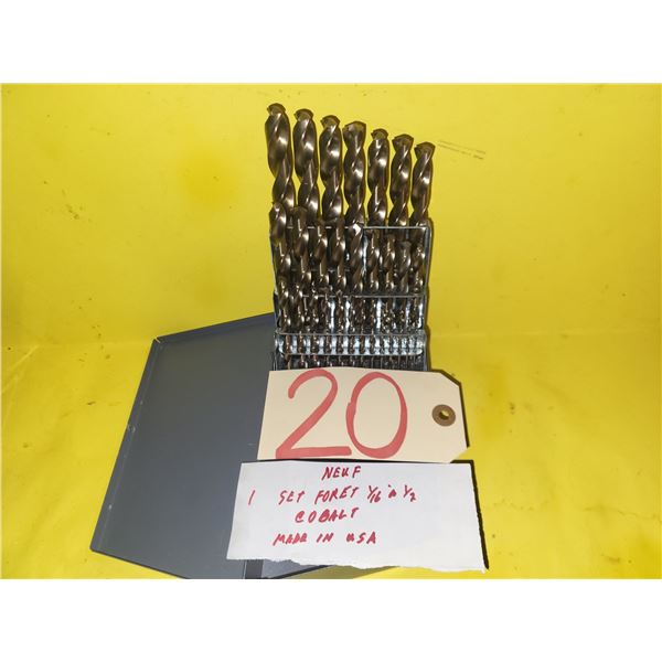 USA Cobalt Drill Set 1/16" to 1/2"