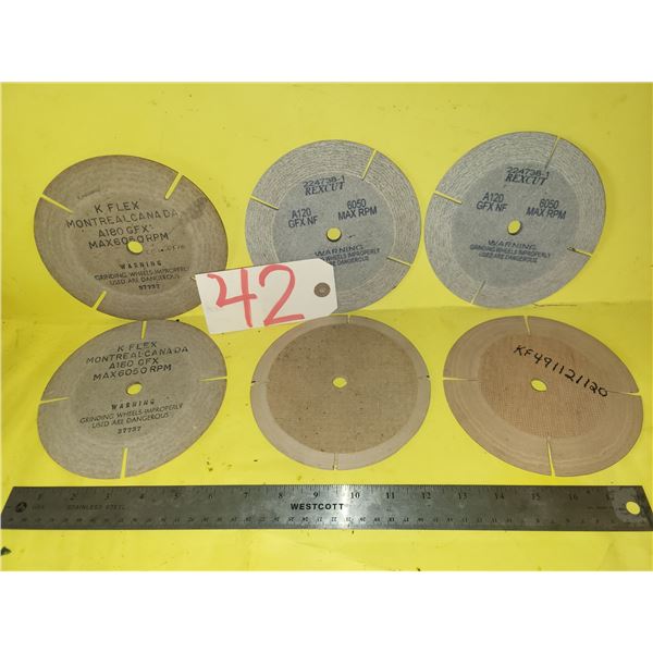 Lot(6) of assorted K-Flex Abrasive Disc 6"