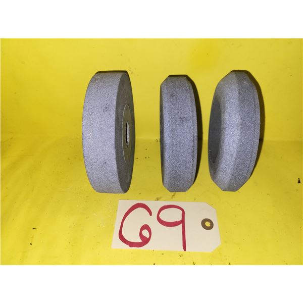 Lot(3) of used Norton Blue Grinding Wheel 5" x 1"1/4 x 1"1/4