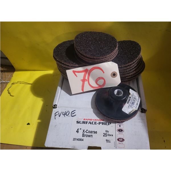 Box(25) of  Velcro Scotch-Brit Disc 4" Gr. X-Coarse with Pad 5/8"-11