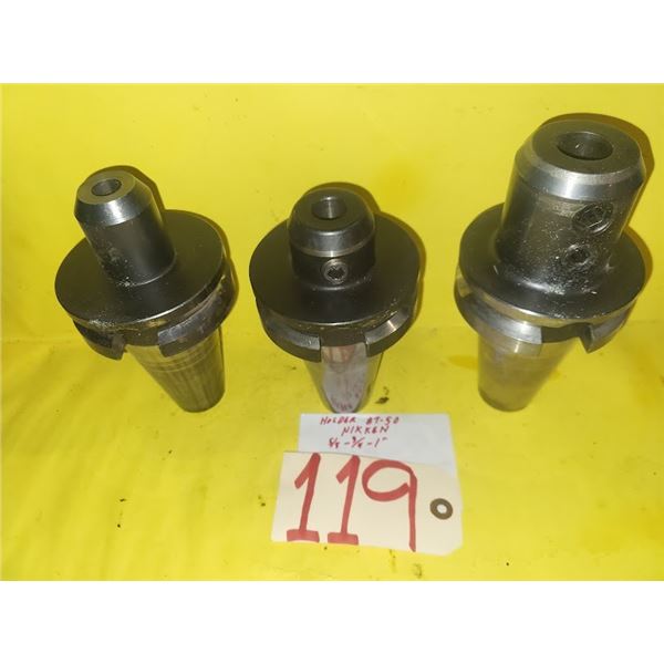 Lot(3) of NIKKEN BT-50 End Mill Holder 5/8"- 3/4"- 1"