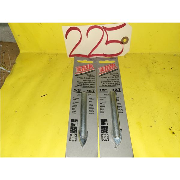 Set(2) of TASK Carbide Tipped Glass & Tile Drill 1/2"