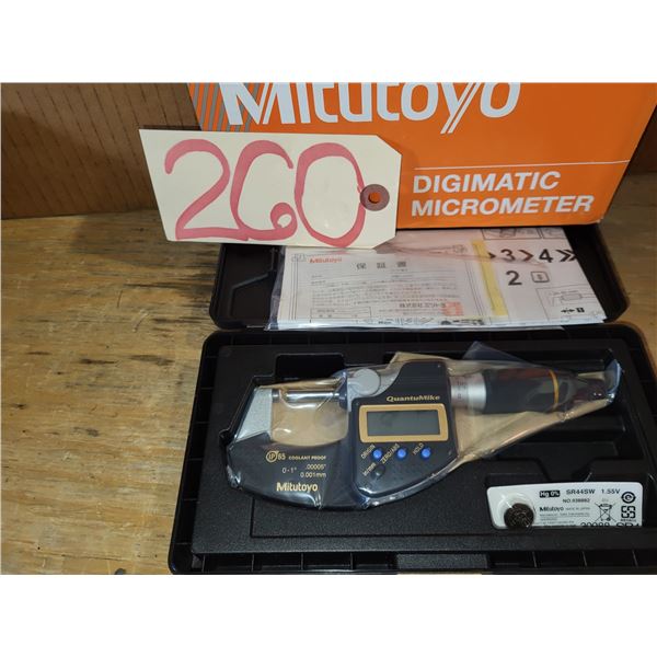 New Mitutyo 293-185-30 Digimatic Micrometer 0-1" IP65