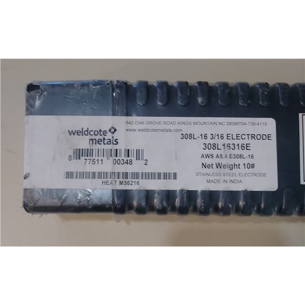 Weldcote Metals Stainless Steel Electrodes, 308L-16, 3/16" Dia. 10lbs