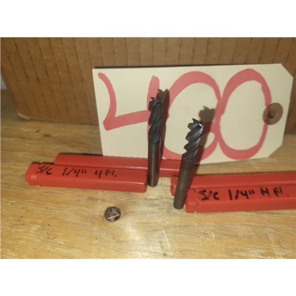 Set(2) of Solid Carbide End Mill 1/4" 4fl.