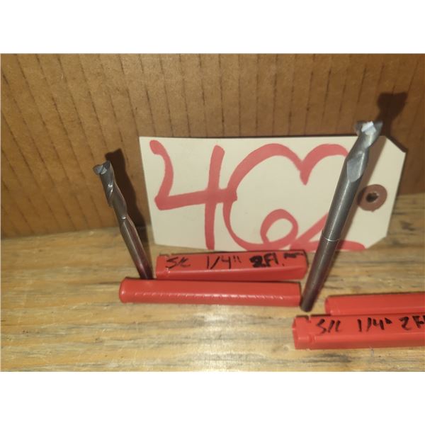 Set(2) of Solid Carbide Long & Regular End Mill 1/4" 2fl.