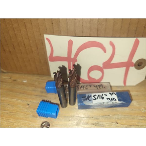 Set (2) of Solid Carbide Stub  End Mill 5/16" 4fl. Rad.