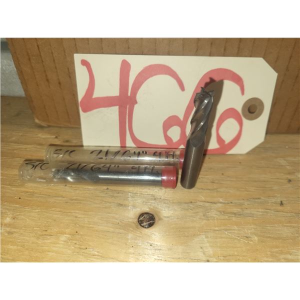 Set(2) of Solid Carbide End Mill 21/64" 4fl.