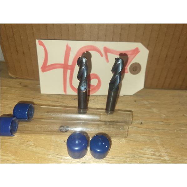Set(2) of Solid Carbide BallNose End Mill 3/8" 3fl.