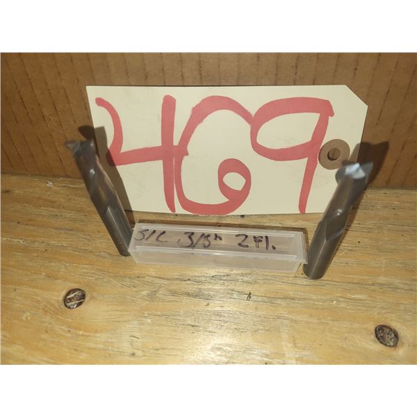Set(2) of Solid Carbide End Mill 3/8" 2fl.
