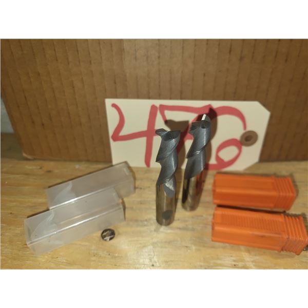 Set(2) of Solid Carbide End Mill 1/2" 2fl. Regrinded tip