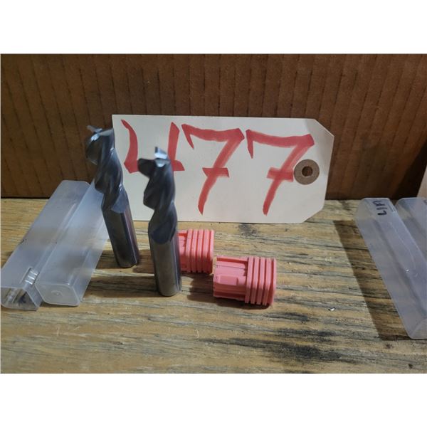 Set(2) of Solid Carbide End Mill 1/2" 3fl. Regrinded tip