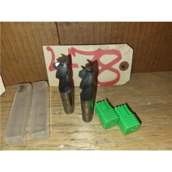 Set(2) of Solid Carbide End Mill 1/2" 4fl. Regrinded tip