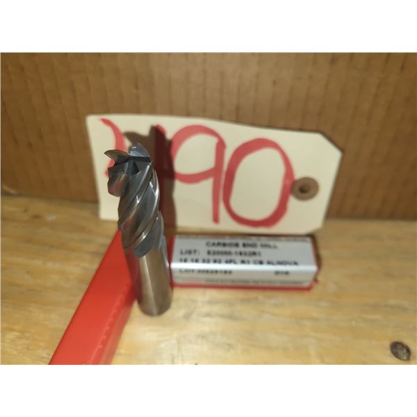 New Solid Carbide Ball End Mill 16mm (R1) 4fl.