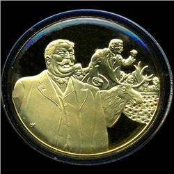.75oz Franklin Mint PR70 DCAM 24k plated Sterling Silver Round History of the American Presidency W.