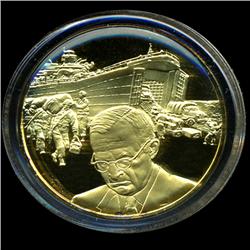 .75oz Franklin Mint PR70 DCAM 24k plated Sterling Silver Round History of the American Presidency H.