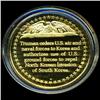 Image 2 : .75oz Franklin Mint PR70 DCAM 24k plated Sterling Silver Round History of the American Presidency H.