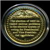 Image 2 : .75oz Franklin Mint PR70 DCAM 24k plated Sterling Silver Round History of the American Presidency J.