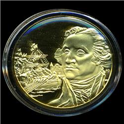 .75oz Franklin Mint PR70 DCAM 24k plated Sterling Silver Round History of the American Presidency G.