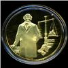 Image 1 : .75oz Franklin Mint PR70 DCAM 24k plated Sterling Silver Round History of the American Presidency M.