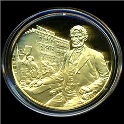 .75oz Franklin Mint PR70 DCAM 24k plated Sterling Silver Round History of the American Presidency A.