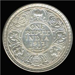 1917C India Silver Rupee High Grade (COI-6646)