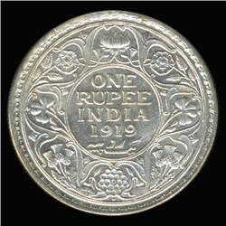1919B India Silver Rupee High Grade Rare Variety (COI-6651)