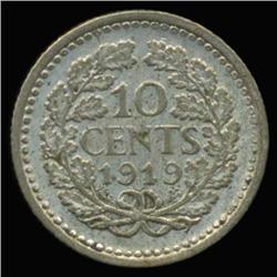 1919 Netherlands Silver 10c Hi Grade (COI-6676)