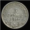 Image 1 : 1917 Canada Newfoundland 5c Silver Circulated RARE (COI-6753)