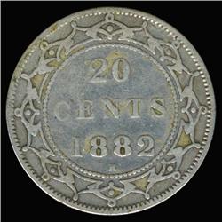 1882H Canada Newfoundland 20c Silver Hi Grade RARE (COI-6763)