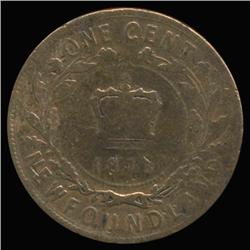 1873 Canada Newfoundland Large Cent RARE (COI-6770)