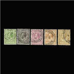1912 Scarce British George Stamp Set 7 Pieces Hi Grade (STM-0148)