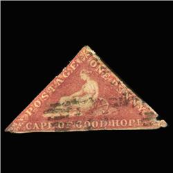 1855 RARE Cape of Good Hope 1p Postal Stamp Hi Grade (STM-0213)