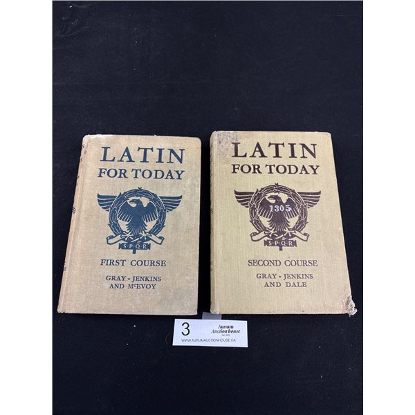 2 Vintage Hardcover Books Latin For Today 1st Course and Second Course