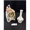 Image 1 : Very Nice Vintage Aynsley Bud Vase and Porcelain Mantle Clock