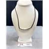 Image 1 : Engraved Silver w/Black Cord Necklace