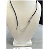 Image 2 : Engraved Silver w/Black Cord Necklace