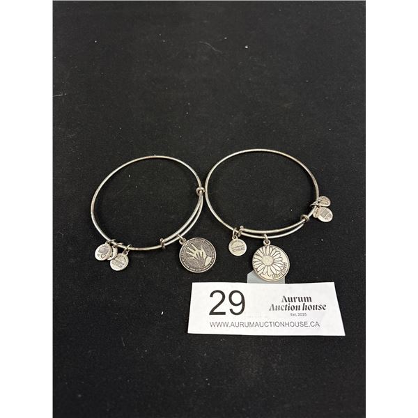 2 Alex and Ani Energy Bangles, Infused w/ Energy Technology, Mother Hold Their Child + Dougter