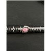 Image 3 : Beautiful Silver w/ Pink Stone Ring, Size 8
